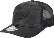 New Era Men's New Era  Black Detroit Red Wings Quilted Nylon 9SEVENTY Adjustable Trucker Hat