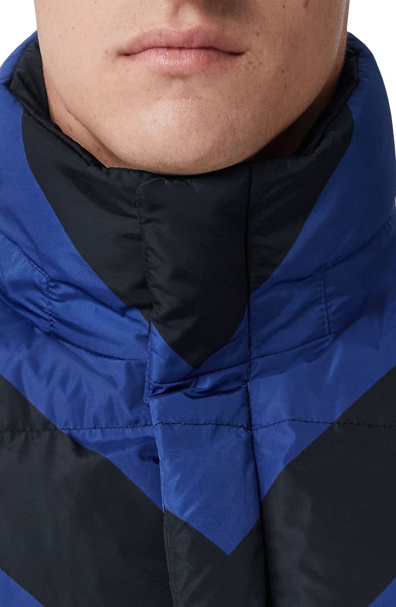 Burberry Larrick Chevron Check Quilted Down Puffer Jacket with Detachable Hood, Alternate, color, 