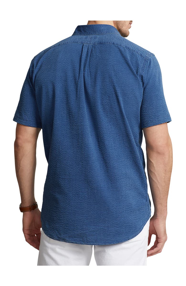 Polo Ralph Lauren Big & Tall Solid Seersucker Sport Shirt, Alternate, color, Dark Indigo