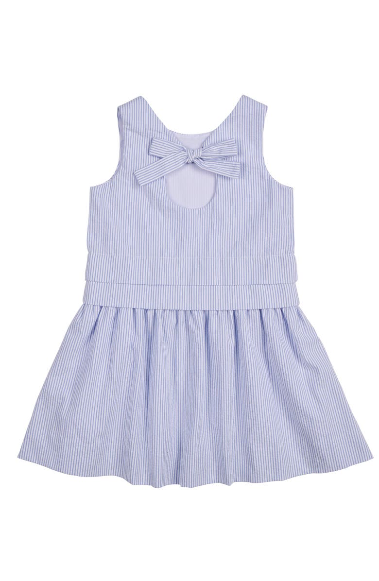 Florence Eiseman Seersucker Dress With Tulips, Alternate, color, Blue / White