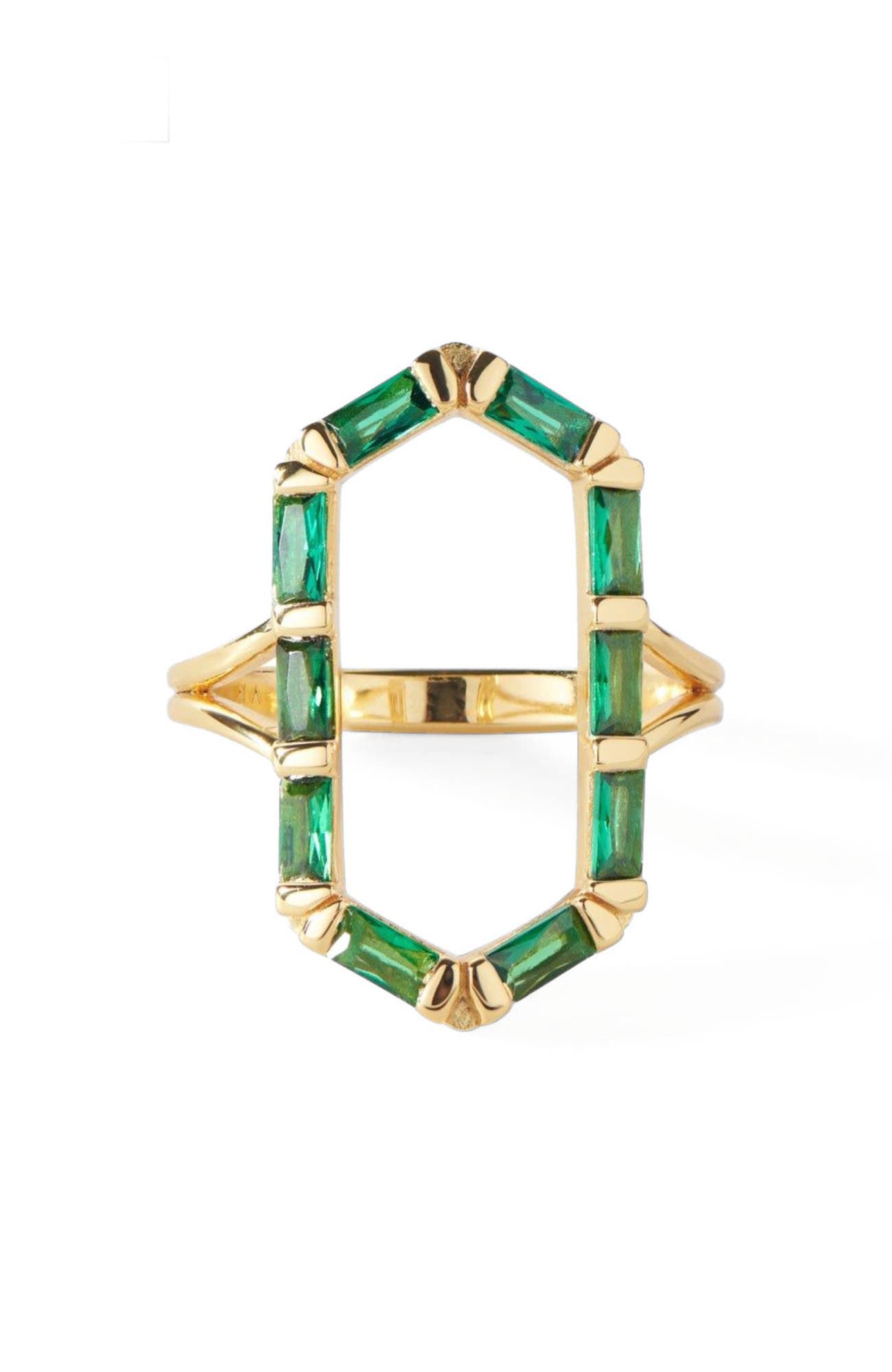 Gold/Emerald CZ