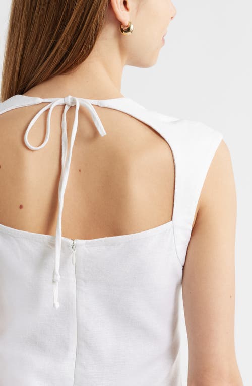 Open Edit Linen Blend Shift Dress In White