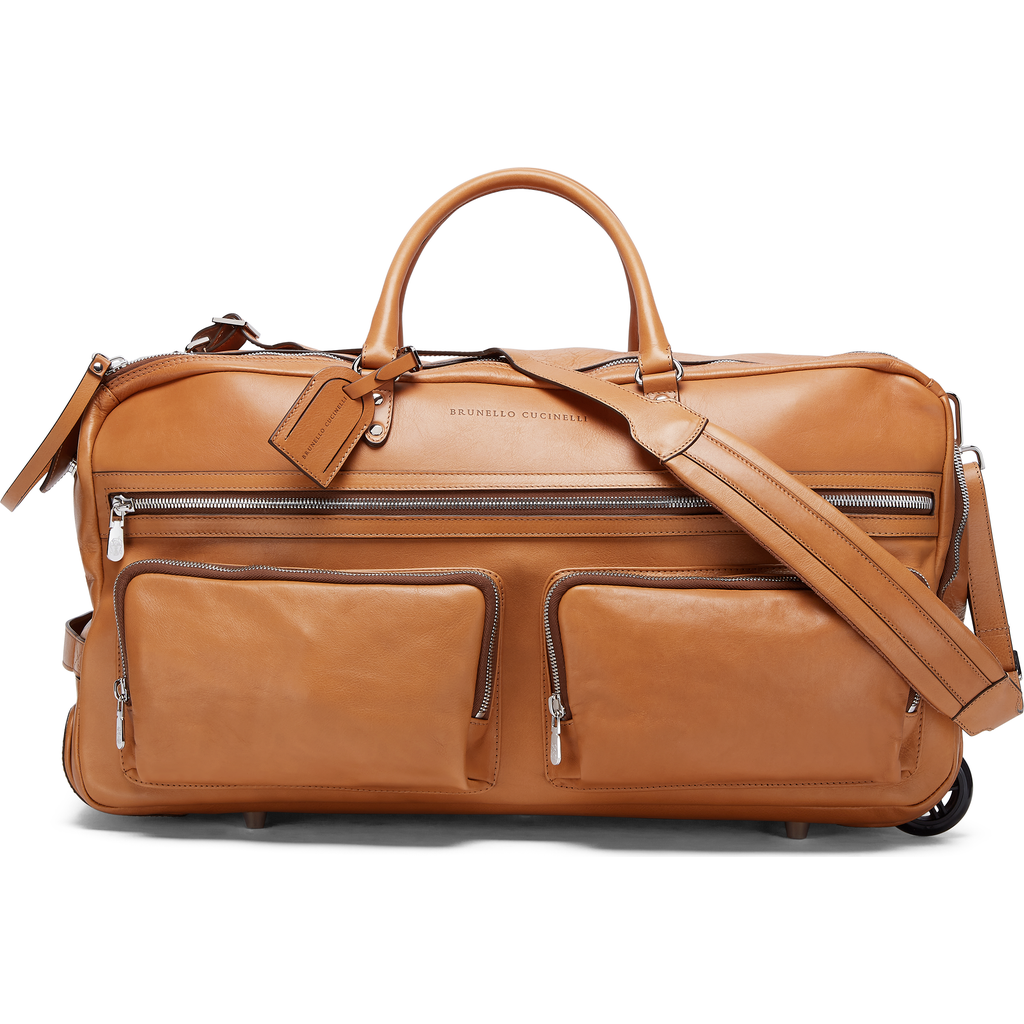 Brunello Cucinelli Cowhide Trolley Bag In Brown