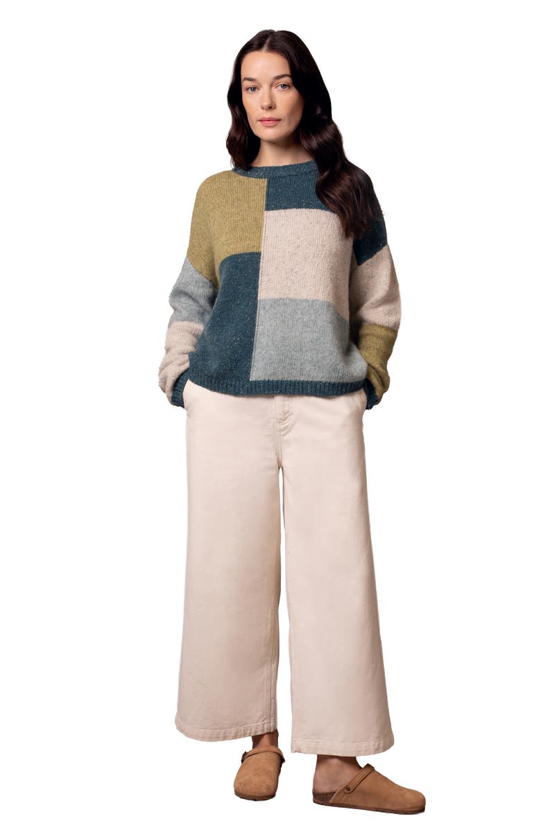 Celtic & Co. Colour Block Crew Neck Sweater, Alternate, color, Icelandic Colourblock