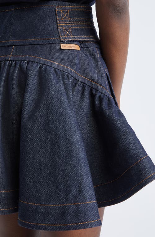 Zimmermann Denim Cargo Miniskirt In Blue