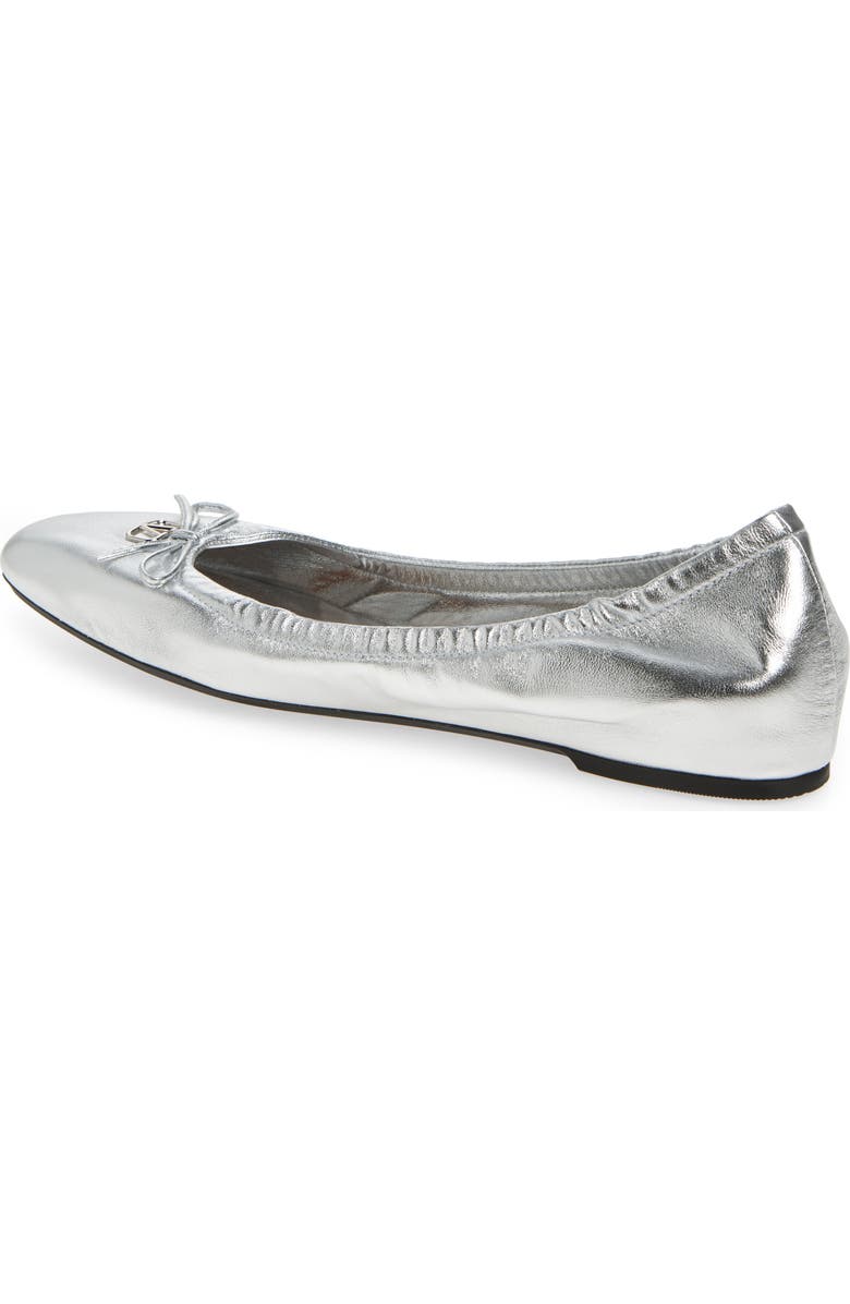 Valentino Garavani VLOGO Signature Metallic Leather Ballet Flat, Alternate, color,