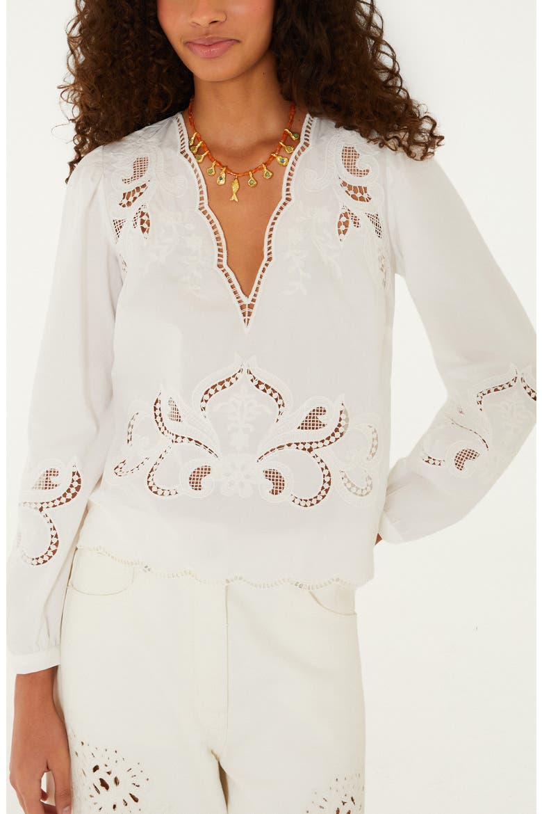 Richelieu Floral Embroidered Top, Main, color, OFF-WHITE