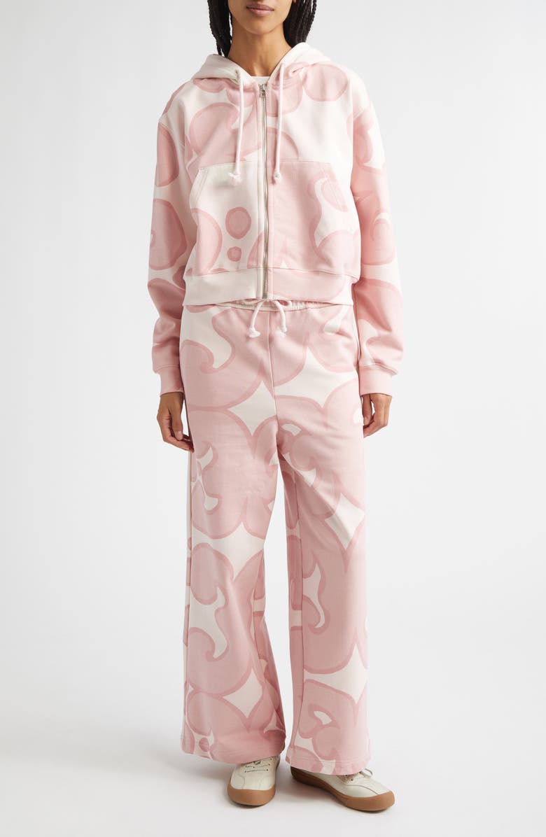 Marimekko Joggi Keidas Kioski French Terry Full Zip Hoodie, Alternate, color, Light Pink Off White