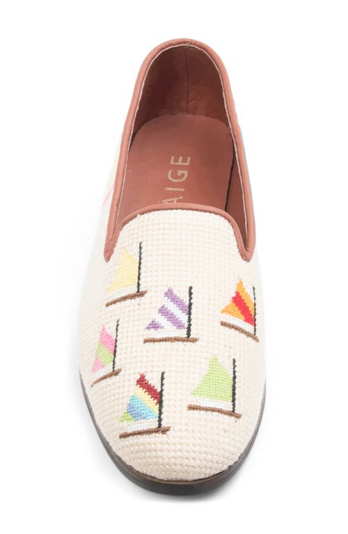 Bypaige By Paige Needlepoint Nautical Flat In Tan