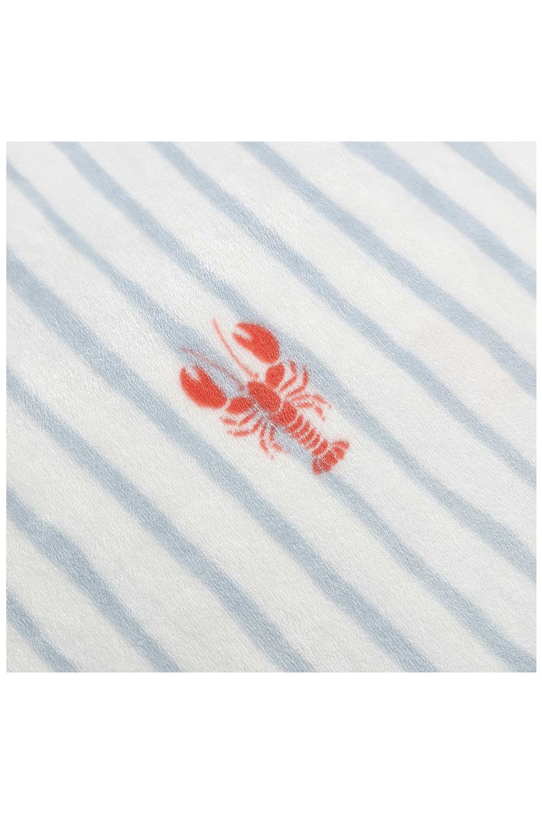 Lobster Watercolor Stripes Microfiber Blanket, Alternate, color, LIGHT / MEDIUM BLUE