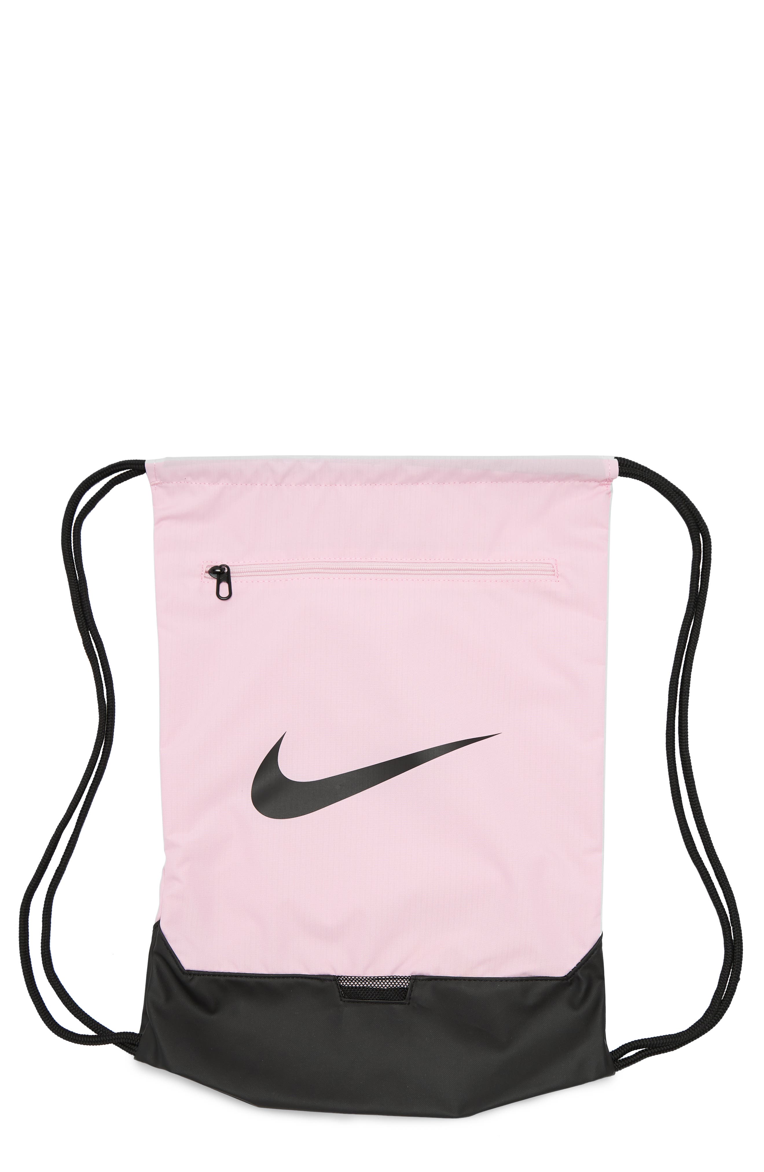 Brasilia 9.5 Drawstring Bag, Main, color, PINK FOAM/ BLACK/ BLACK