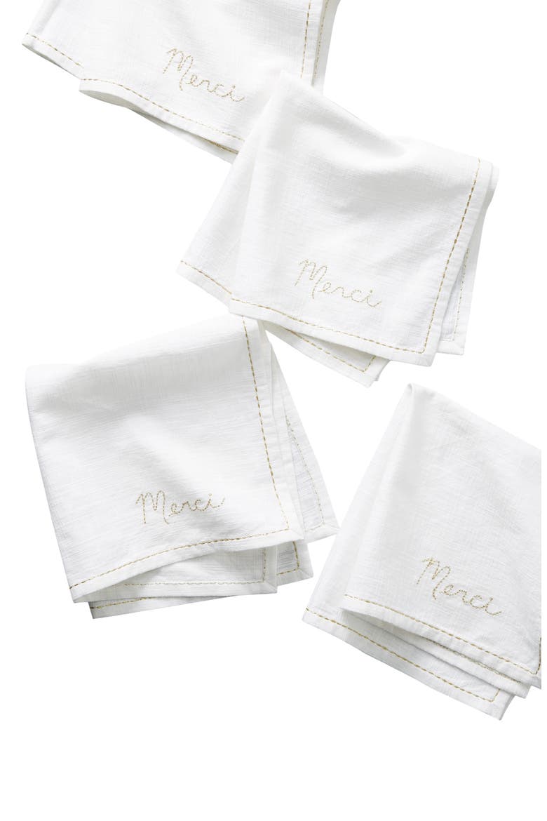 Robin Set of 4 Napkins, Alternate, color, GOLD