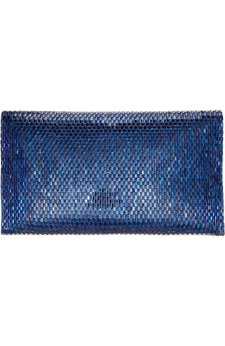 Nina Crystal Beaded Clutch, Alternate, color, Navy