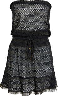 Ramy Brook Swirl Lauryn Strapless Sheer Cover-Up Mini Sundress