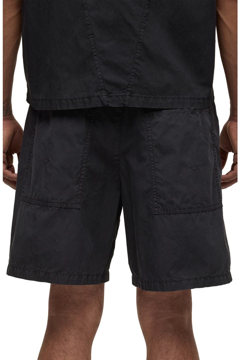 Cotton & Nylon Drawstring Shorts, Alternate, color, BLACK