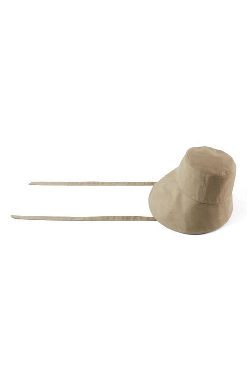 Eugenia Kim Ally Linen Bucket Hat In Khaki