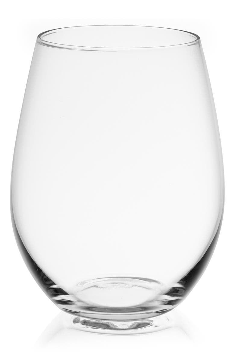JoyJolt Spirits Set of 4 Stemless Wine Glasses, Main, color, Clear