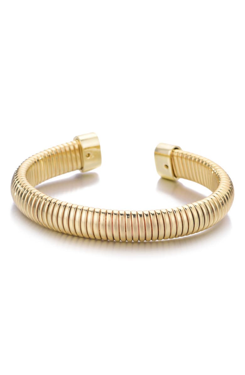 Adornia Omega Coil Cuff Bracelet, Main, color, Gold