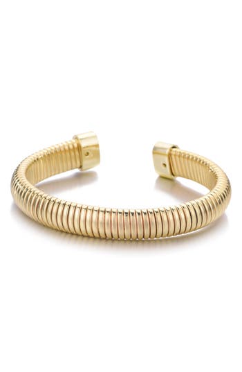Adornia Omega Coil Cuff Bracelet In Gold