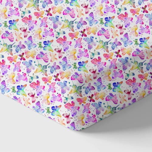 Norani Organic Fitted Crib Sheet In Butterflies