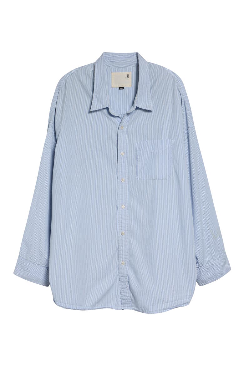 Oversize Oxford Button-Up Shirt, Alternate, color, BLUE/ WHITE