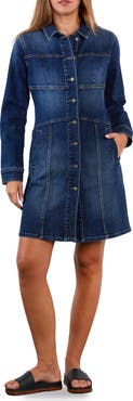 Wash Lab Denim Wisp Long Sleeve Stretch Denim Dress