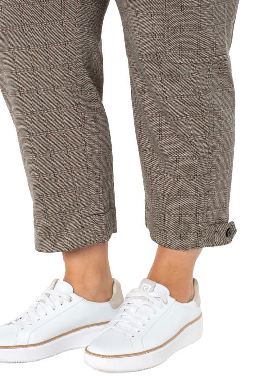 Liverpool Los Angeles Plaid Crop Cargo Pants In Gray