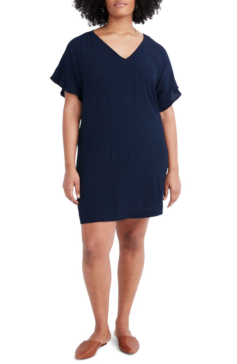 Madewell Ruffle-Sleeve Easy Dress, Alternate, color,