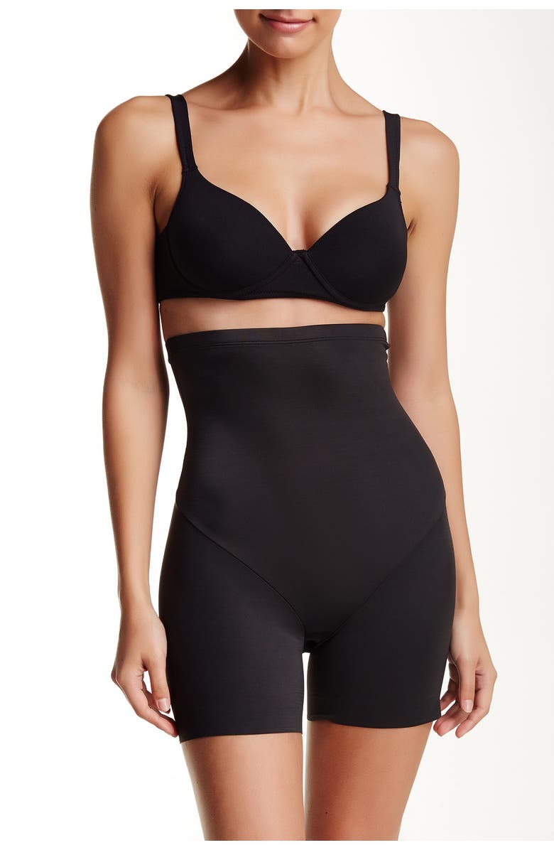 TC High-Waist Mid-Thigh Shaping Shorts, Main, color, Black