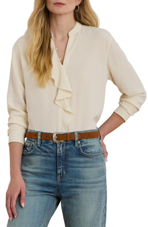 Ruffle Trim Georgette Tunic