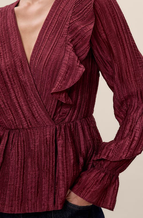 Rebecca Taylor Olivia Ruffle Blouse In Red