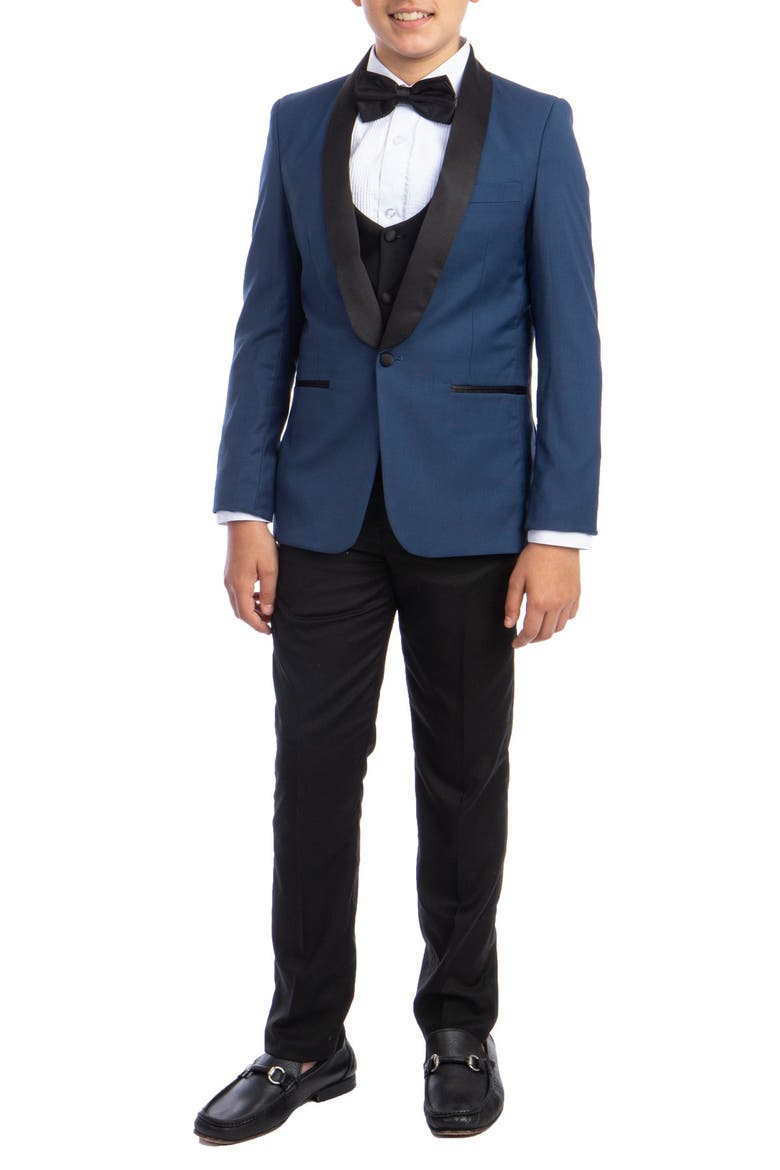 Indigo Blue 5-Piece Tuxedo Set, Main, color, INDIGO BLUE