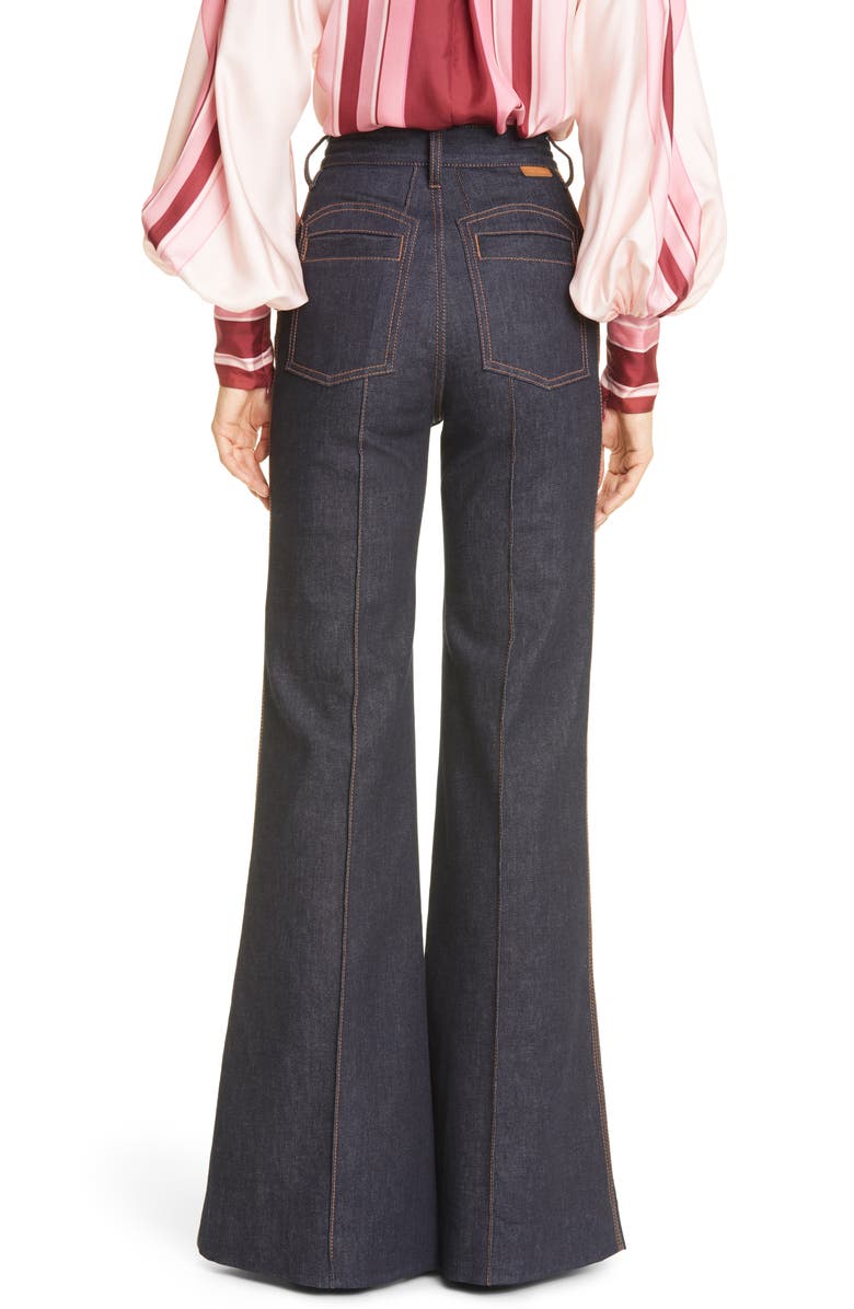 Zimmermann Concert High Waist Super Flare Jeans, Alternate, color,