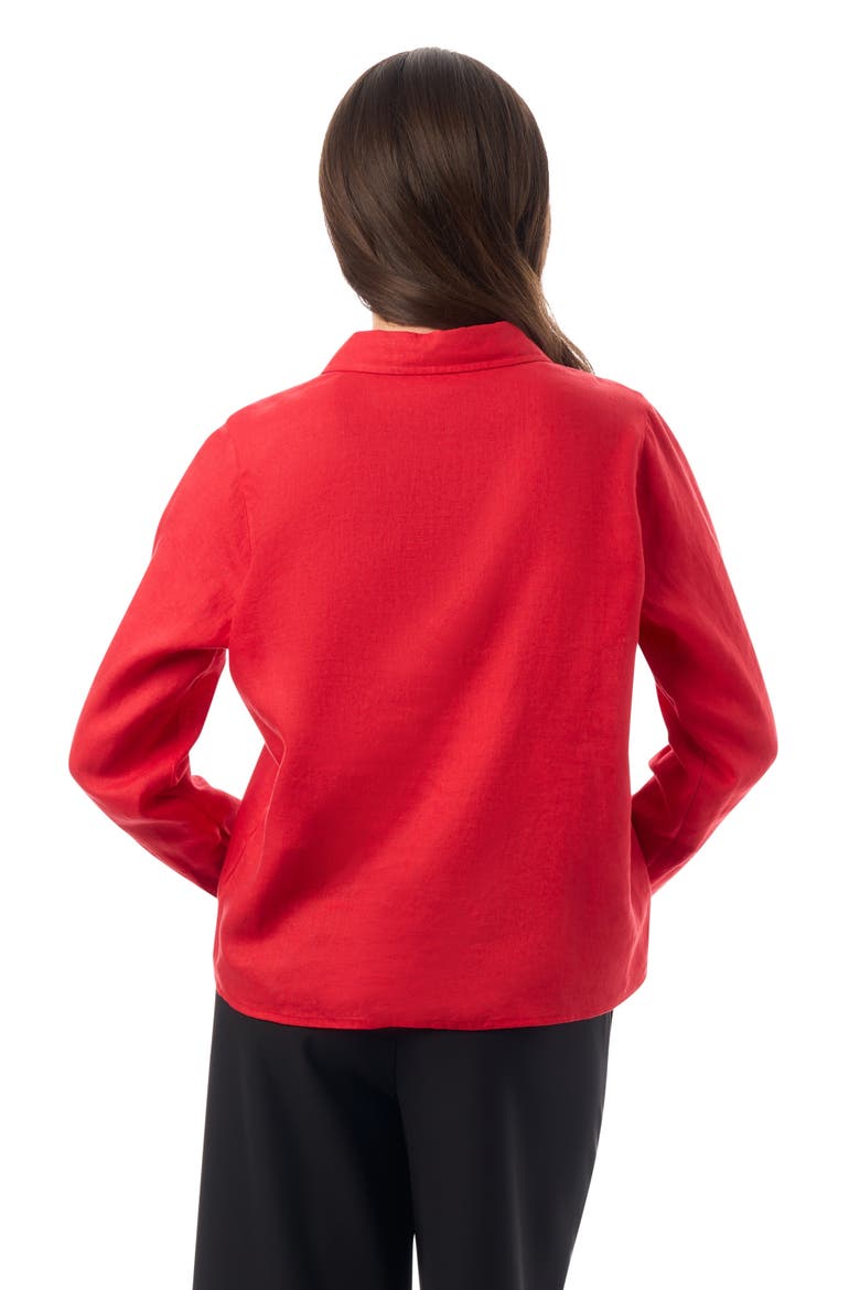 Long Sleeve Linen Shirt, Alternate, color, Poppy