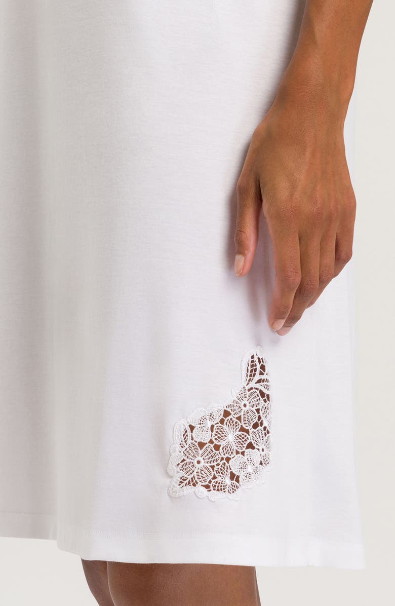 Hanro Michelle Short Sleeve Cotton Nightgown, Alternate, color, 