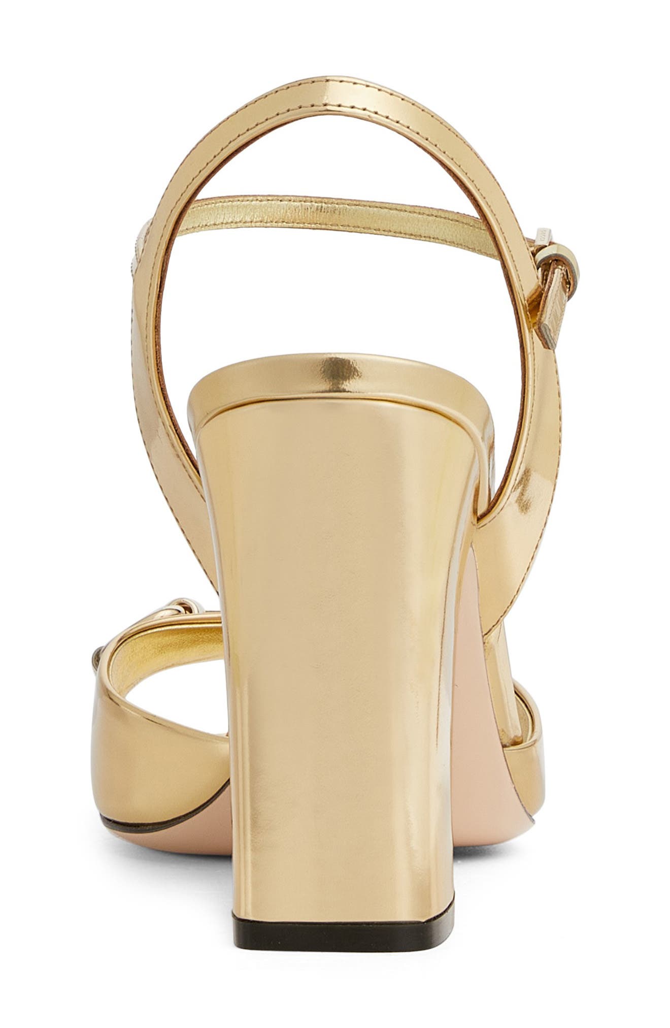 Gucci Horsebit Metallic Sandal, Alternate, color, Gold Glow