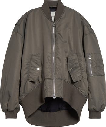 JW Anderson Curved Hem Oversize Bomber Jacket | Nordstrom