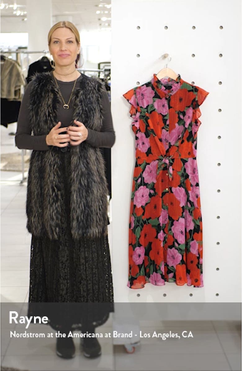 Floral Flutter Sleeve Fit & Flare Dress, sales video thumbnail