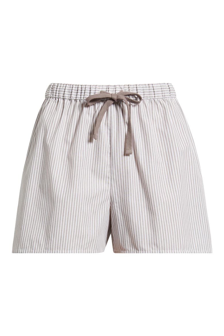 Stripe Drawstring Shorts, Alternate, color, TAUPE/IVORY