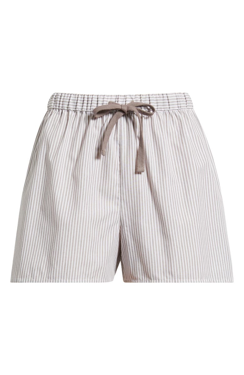 Bernardo Stripe Drawstring Shorts, Alternate, color, Taupe/ Ivory