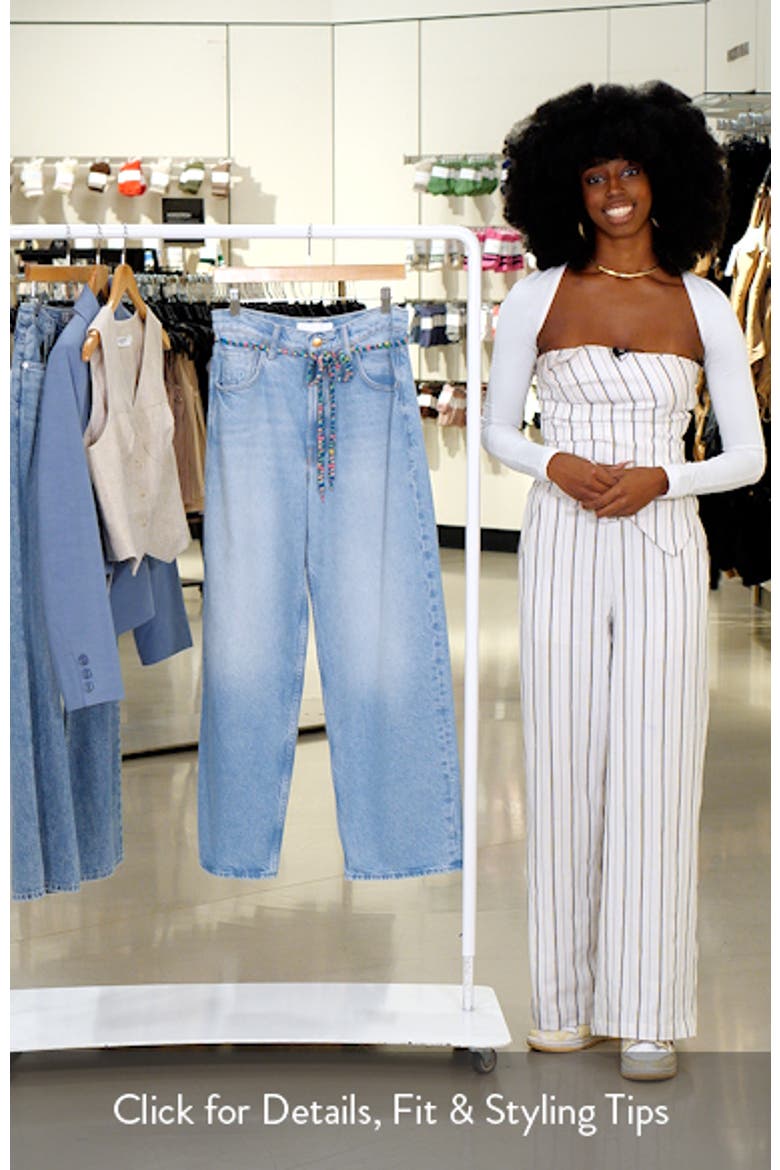SNACKS! The Shoelace Fun Dip Nerdy Wide Leg Jeans (Women) | Nordstrom