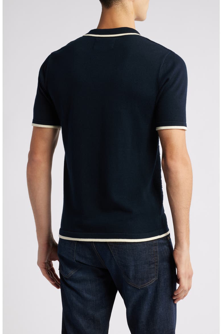 Tipped Quarter Zip Polo, Alternate, color, DARK NAVY