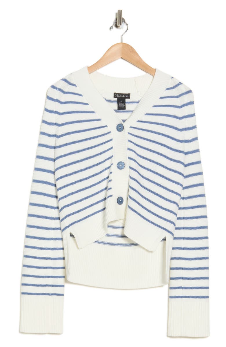 Design History Striped Cardigan, Alternate, color,