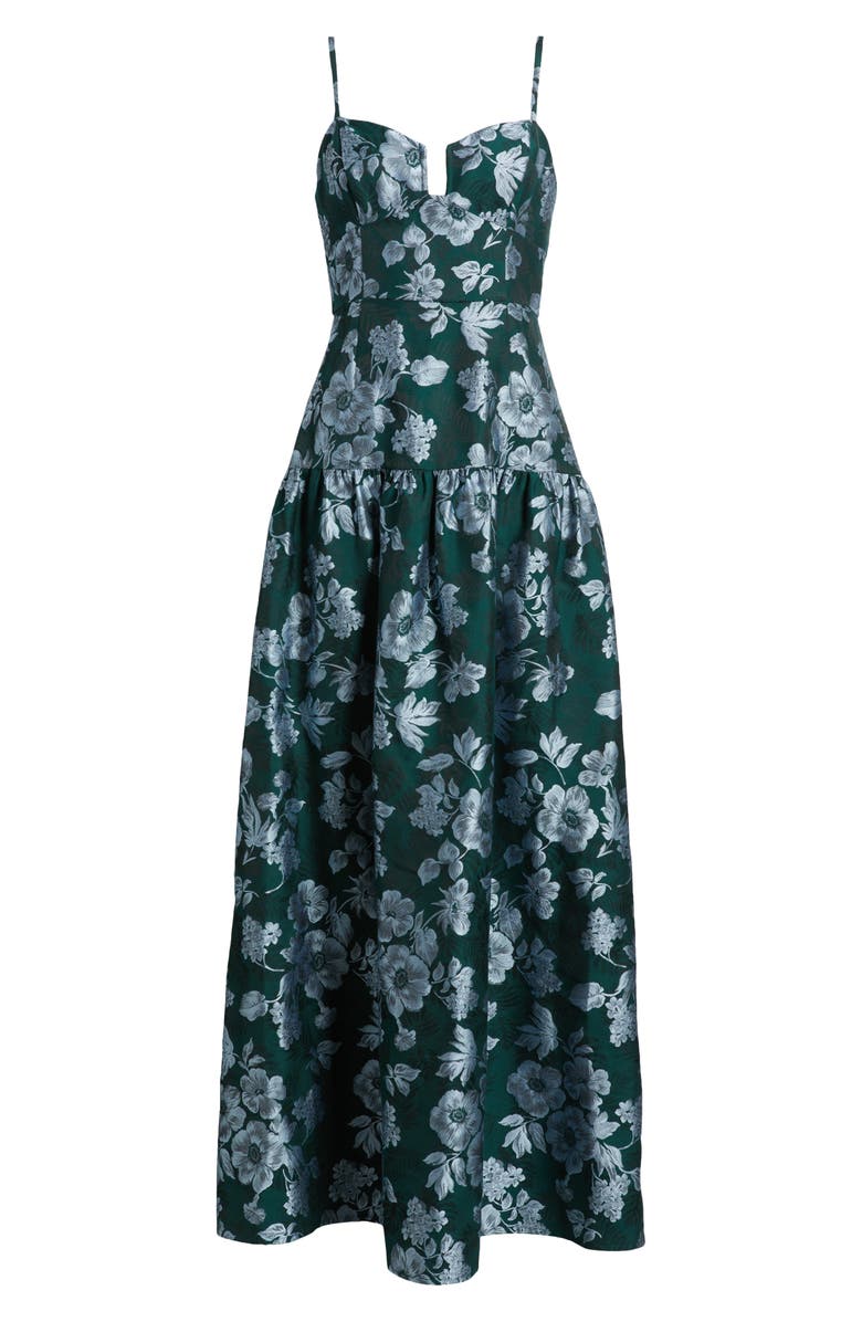 Lulus Ellie Floral Jacquard Sleeveless Gown, Alternate, color, 