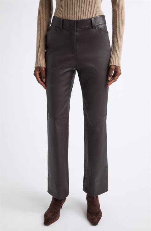 Bond Leather Flare Leg Pants