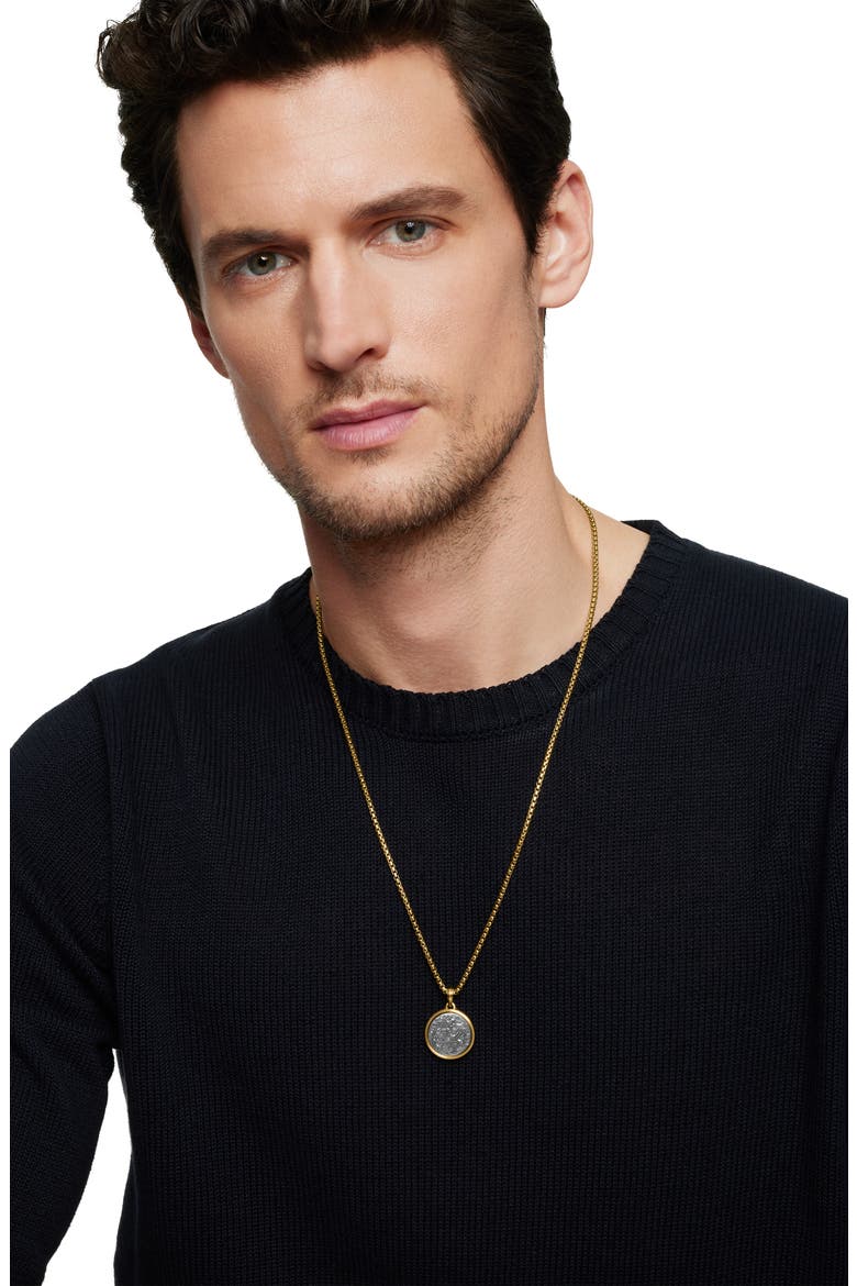 Earth and Moon Duality Amulet in Sterling Silver with 18K Yellow Gold, Alternate, color, STERLING SILVER WITH 18K GOLD