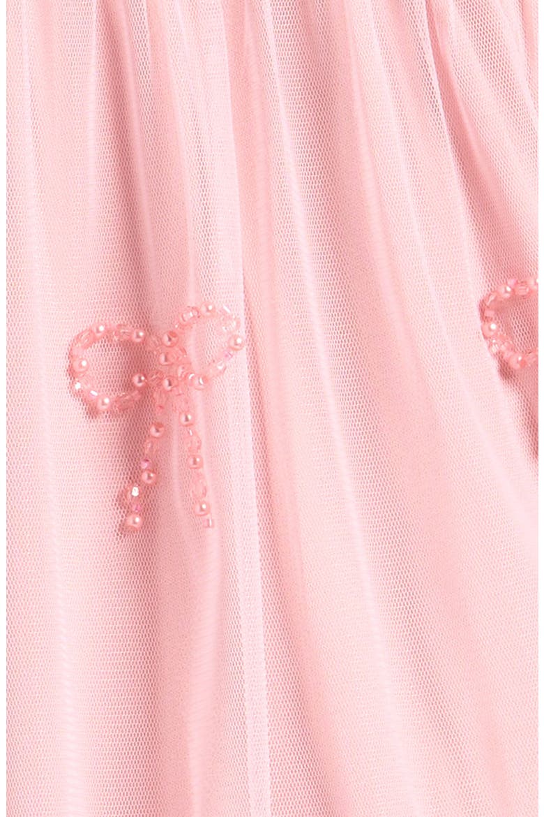 Kids' Bow Mesh Babydoll Party Dress, Alternate, color, BLUSH