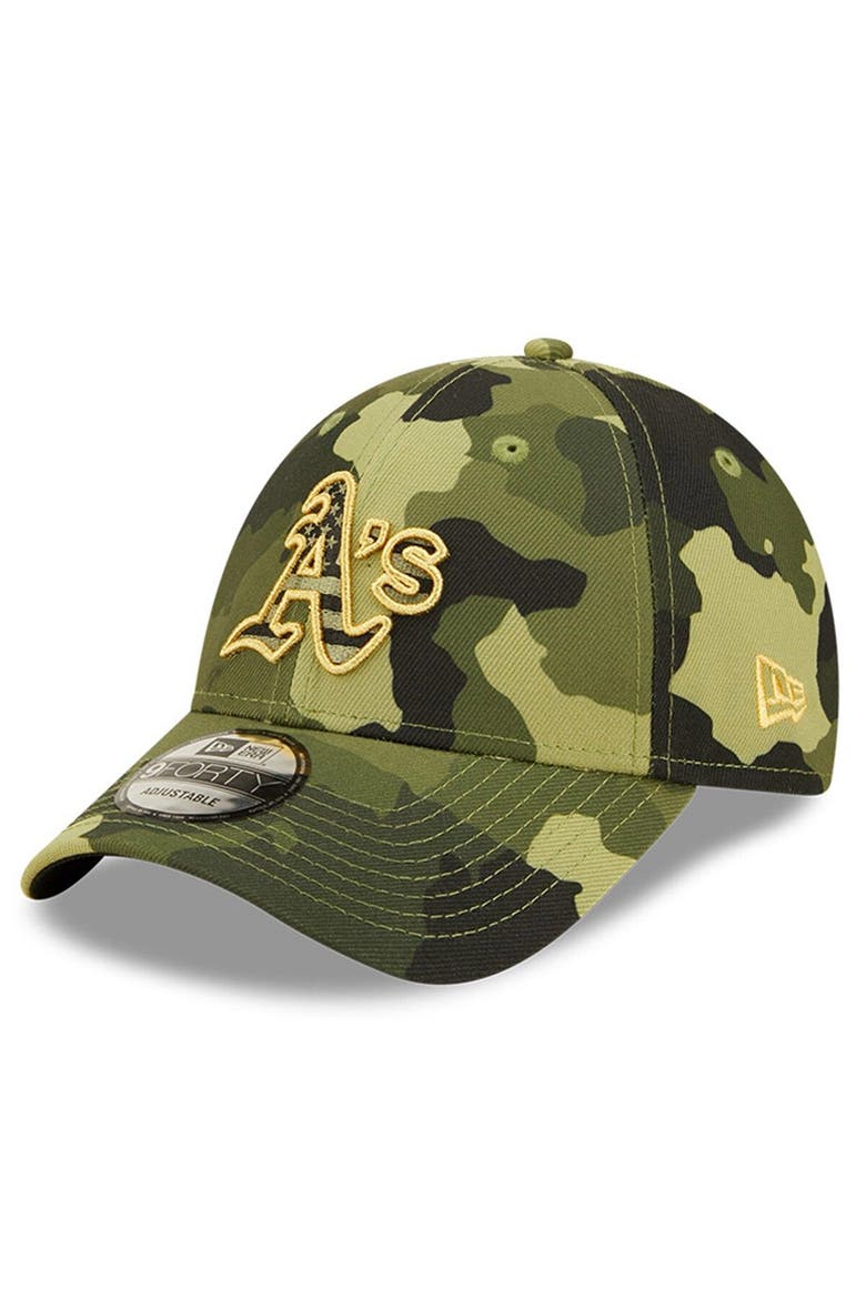 Men's New Era Camo Oakland Athletics 2022 Armed Forces Day 9FORTY Snapback Adjustable Hat, Alternate, color, Camo