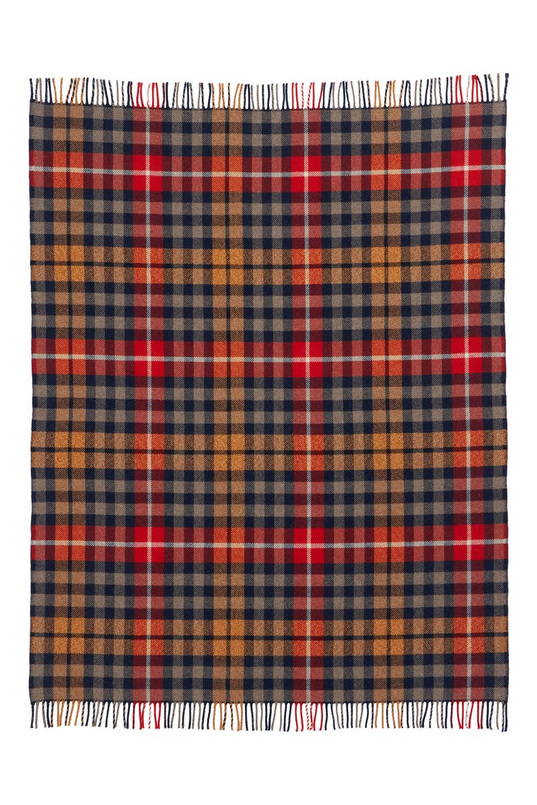 Fireside Virgin Wool Throw, Alternate, color, HICKORY NAVY/ RUST