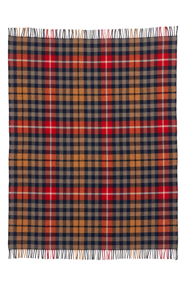 Pendleton Fireside Virgin Wool Throw, Alternate, color, Hickory Navy/ Rust